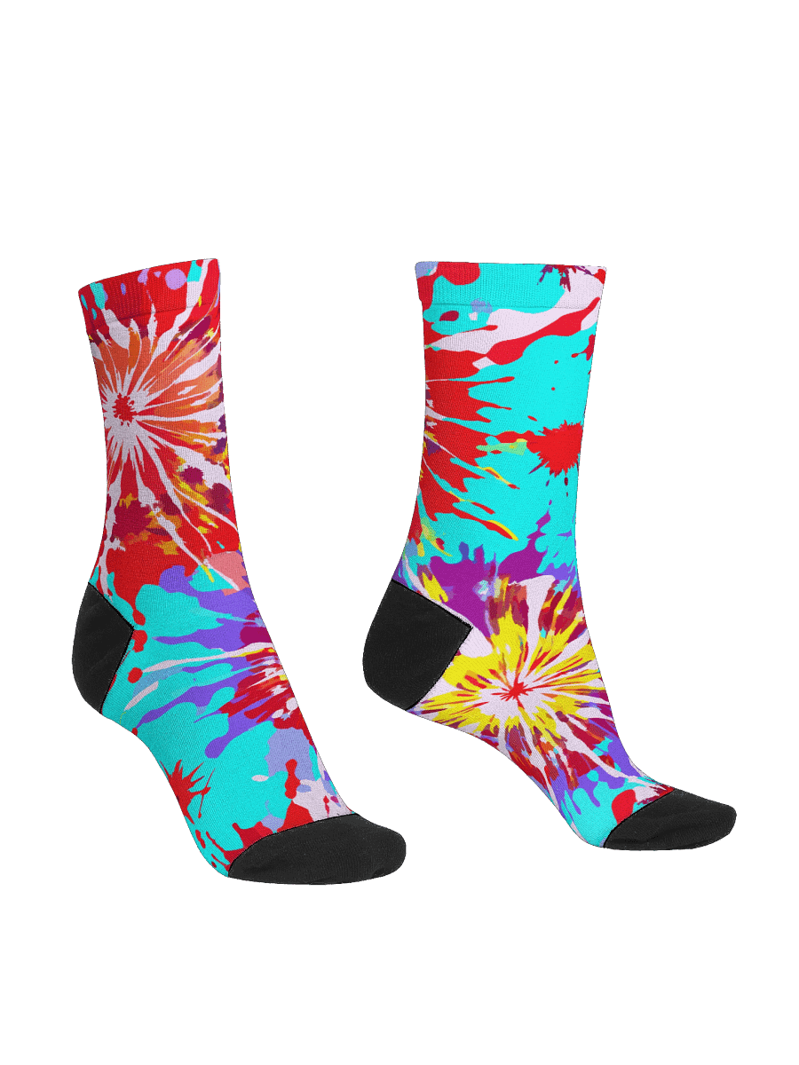 Eco-Friendly Tie-Dye Splatter Pattern Crew Socks product image (3)