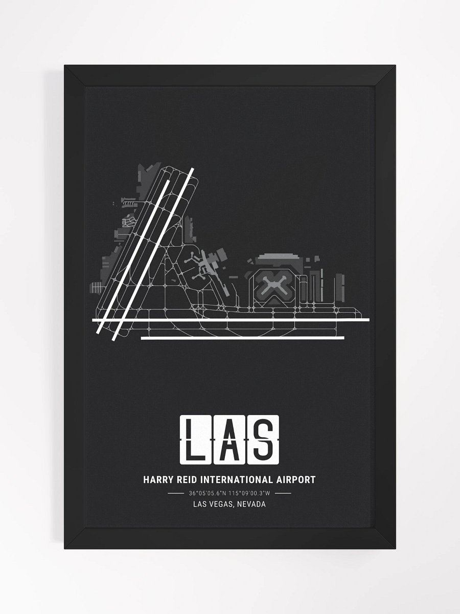 Framed Airport LAS Premium Map On Matt Paper product image (2)