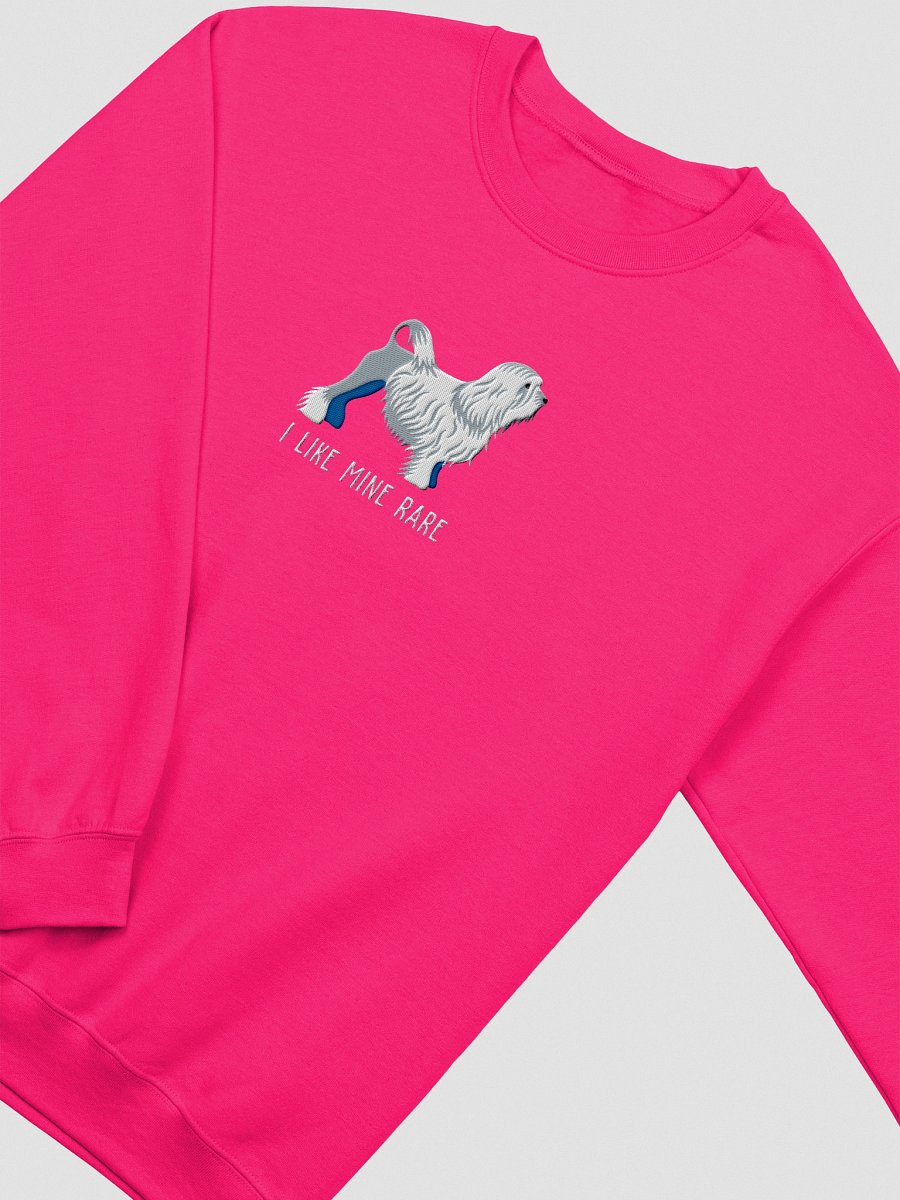 I Like Mine Rare Sweatshirt (Embroidered) of a Löwchen(White) product image (15)