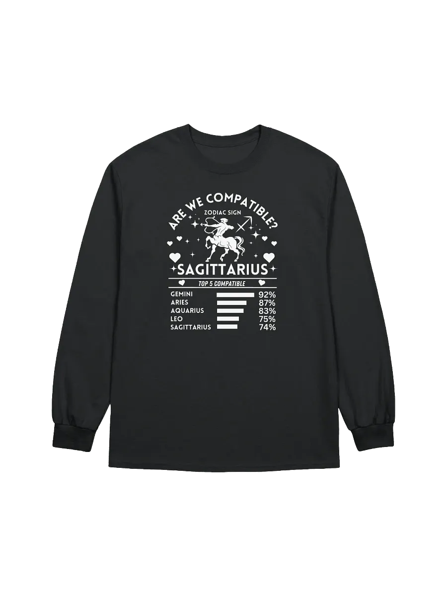 Sagittarius Zodiac Sign Romantic Compatibility - Gildan Ultra Cotton Unisex Long Sleeve T-Shirt - Dark Colors product image (2)