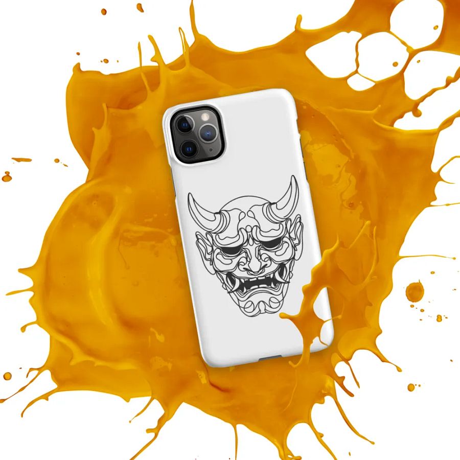 Oni Mask Line Art Design Tough iPhone Case product image (9)