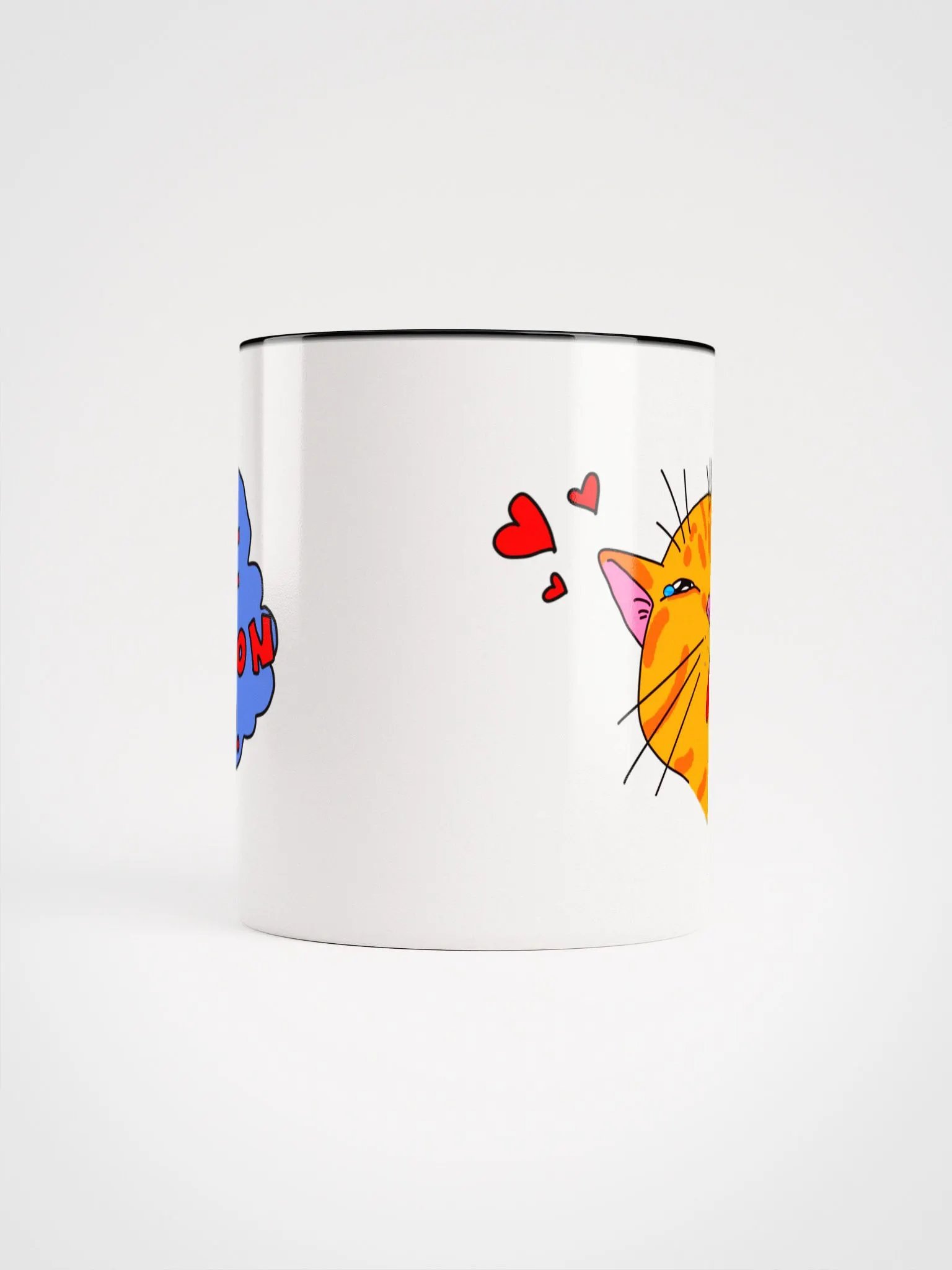 Achoo on You Orange Cat Mug Multicolored Rim product image (44)
