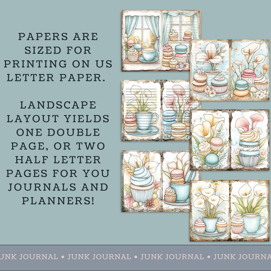 Macaron Lillies - Printable Journal Pages V6 product image (3)