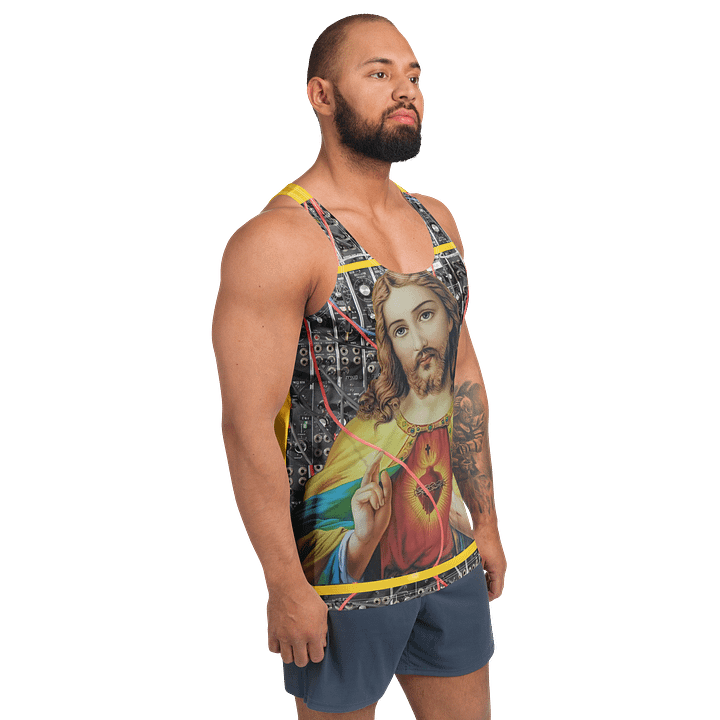 Jesus Christ Sacred Moog by Frank Fonik classic synth Tribute, Regular fit Tank Top product image (1)