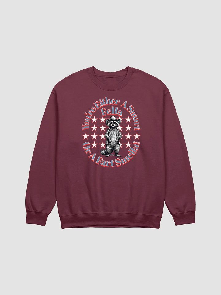 Youre Either A Smart Fella Or A Fart Smella Raccoon Wild West Crewneck Sweatshirt product image (9)