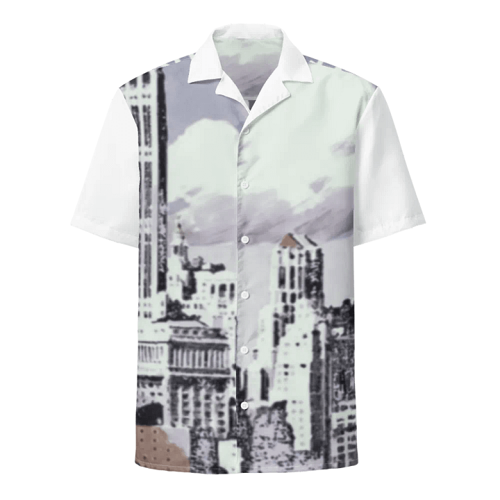 Vintage New York Skyline Button-Down Shirt product image (1)