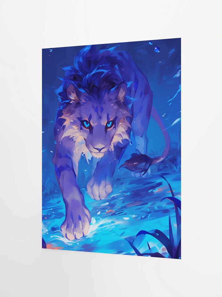 Ethereal Blue Lion Poster product image (3)