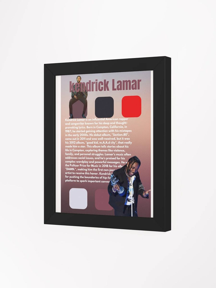(8x10in) Kendrick Lamar: Framed Matte Poster product image (3)