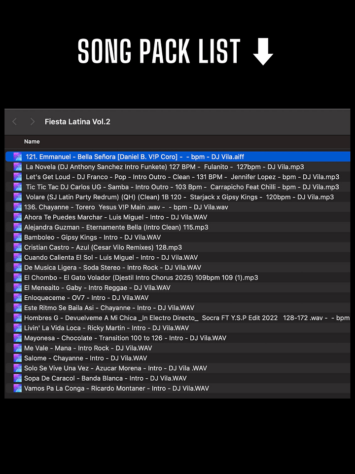 Fiesta Latina Vol.2 (80's & 90's) - Song Pack/Paquete de Canciones (24 Songs/Canciones) product image (2)