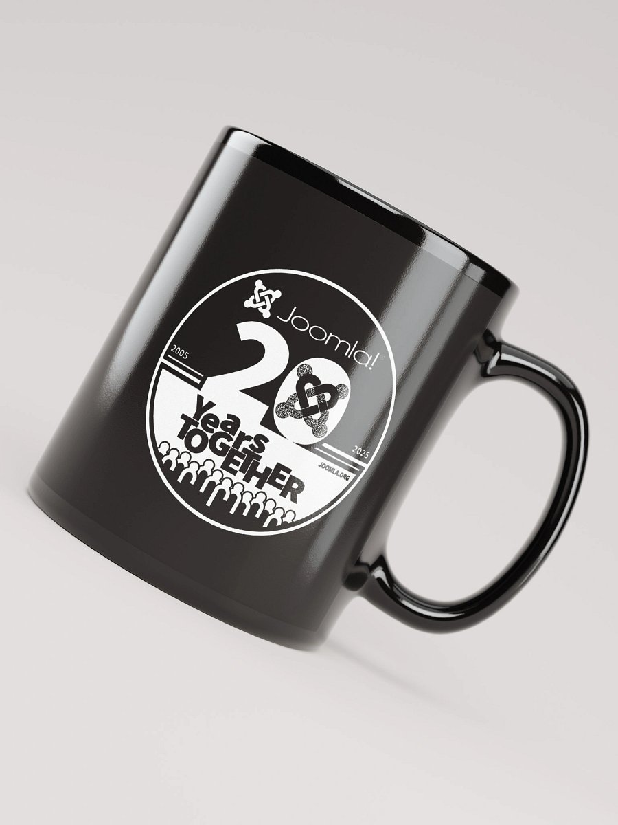 Joomla 20th Anniversary Edition<br /> — Black Glossy Mug — product image (4)