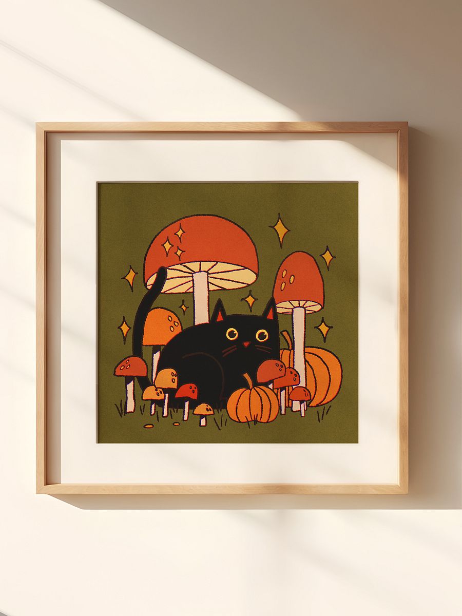 Pumpkin Cat Print product image (1)