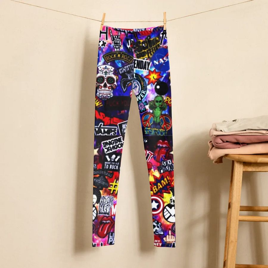 Kids Leggings – Rock and Roll Print for Cool & Edgy Style product image (6)