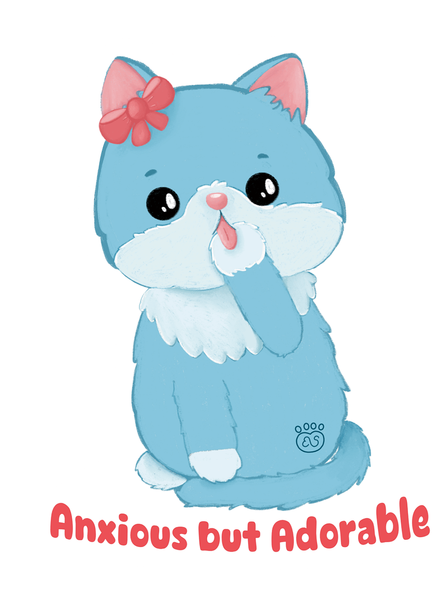 Adorable but Anxious Cat Sticker product image (1)