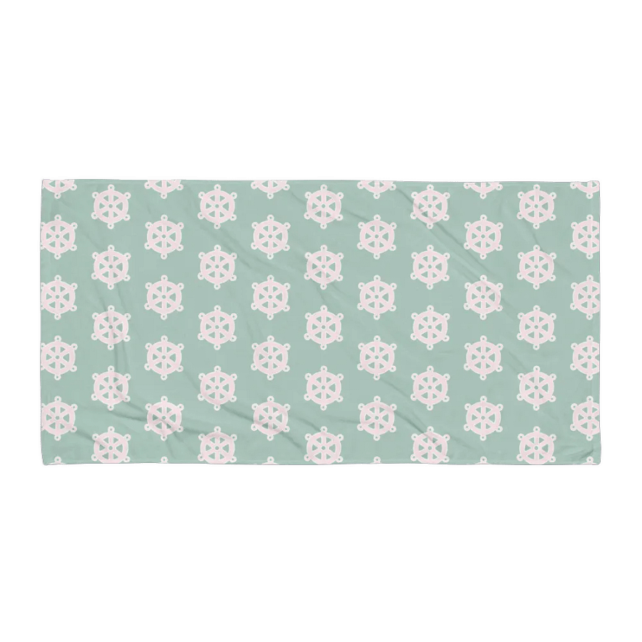 BOAT LOVER TOWEL GREEN PINK - Badetuch mit Steuerrad product image (3)