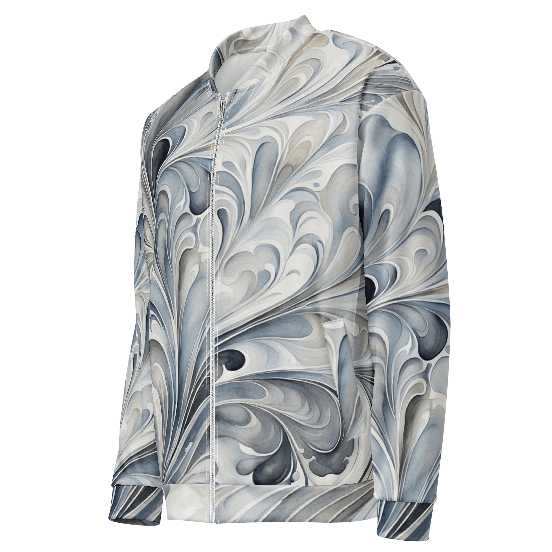 Gray Fractals Bomber Jacket product image (3)