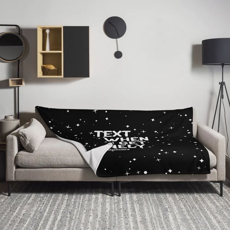 Throw Blanket ⚫️ Text me when you get lonely (153 × 203 cm) product image (11)
