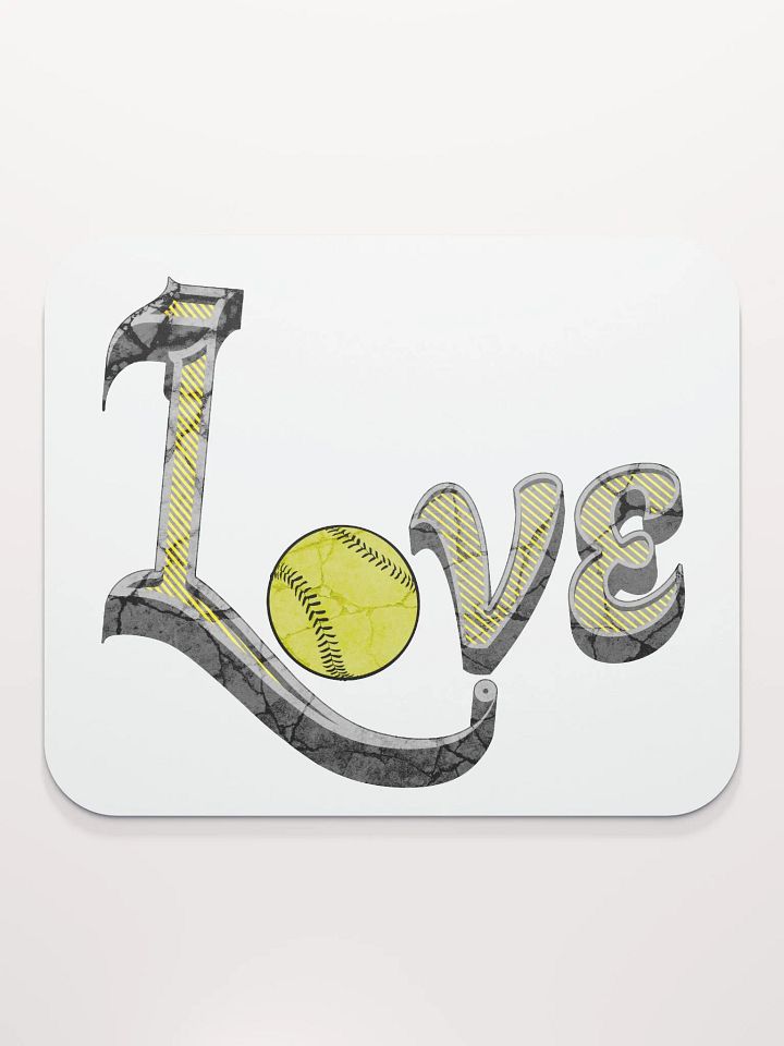 Love Softball Distressed Mouse Pad product image (2)