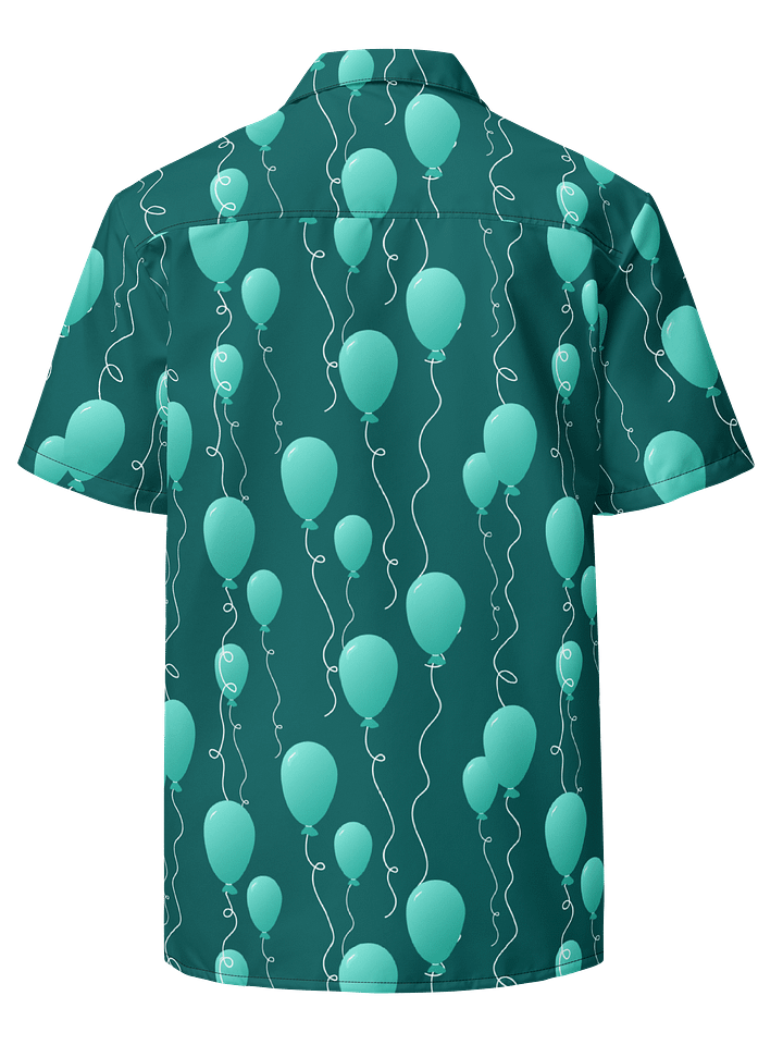Teal Floating Balloons Oversized Button-Down Shirt product image (2)