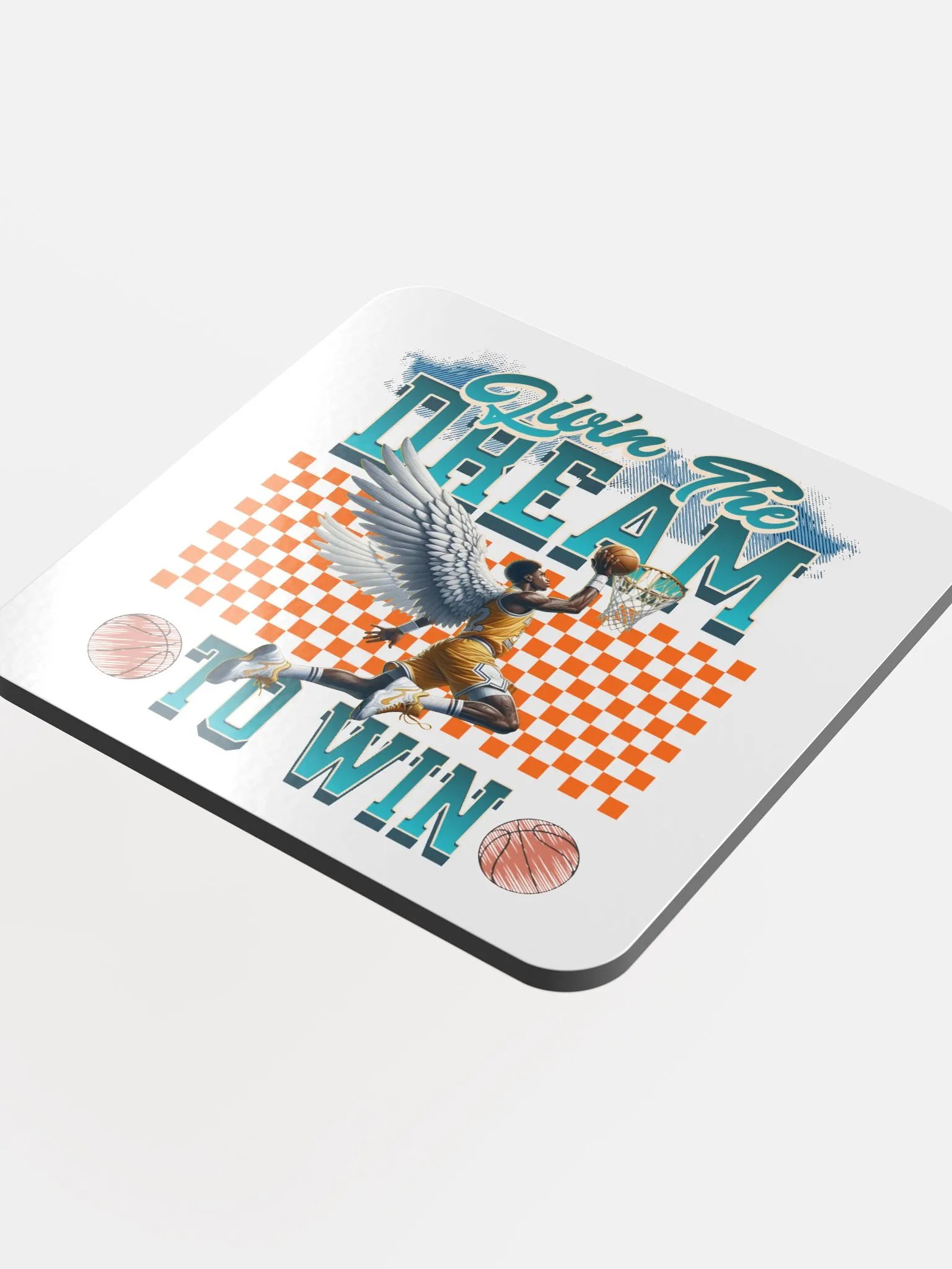 Livin The Dream To Win Basketball Dunk Angel Wings Coaster Set product image (1)