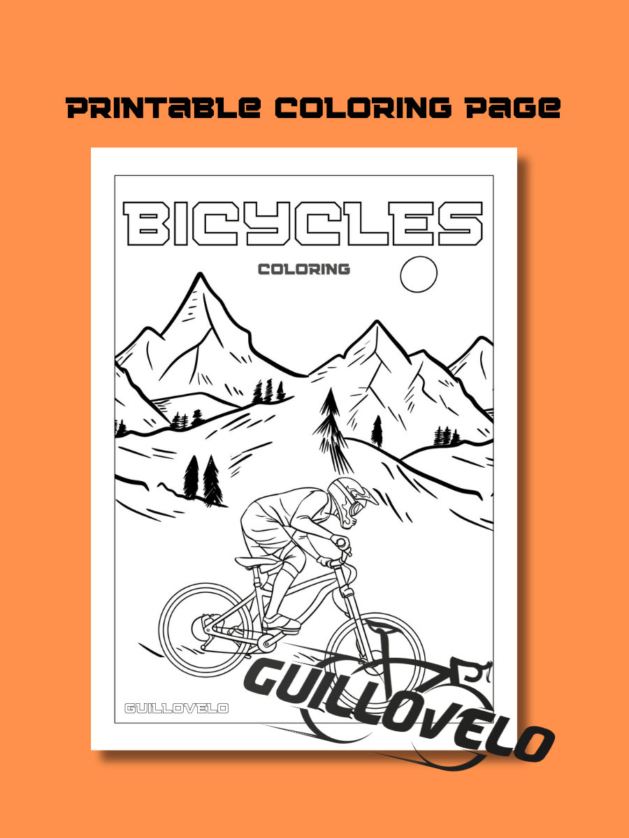 FREE PRINTABLE BICYCLE COLORING PAGE product image (1)