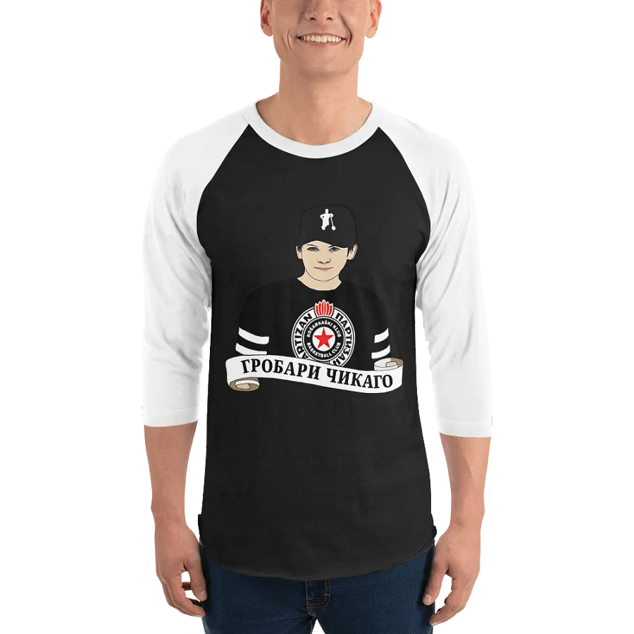 Grobari Čikago KK Partizan Tultex Fine Jersey Raglan Tee product image (1)