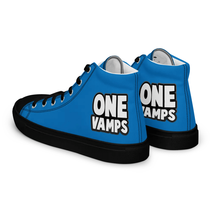 Men's High Top Canvas Shoes OneVamps Blue Black color product image (1)