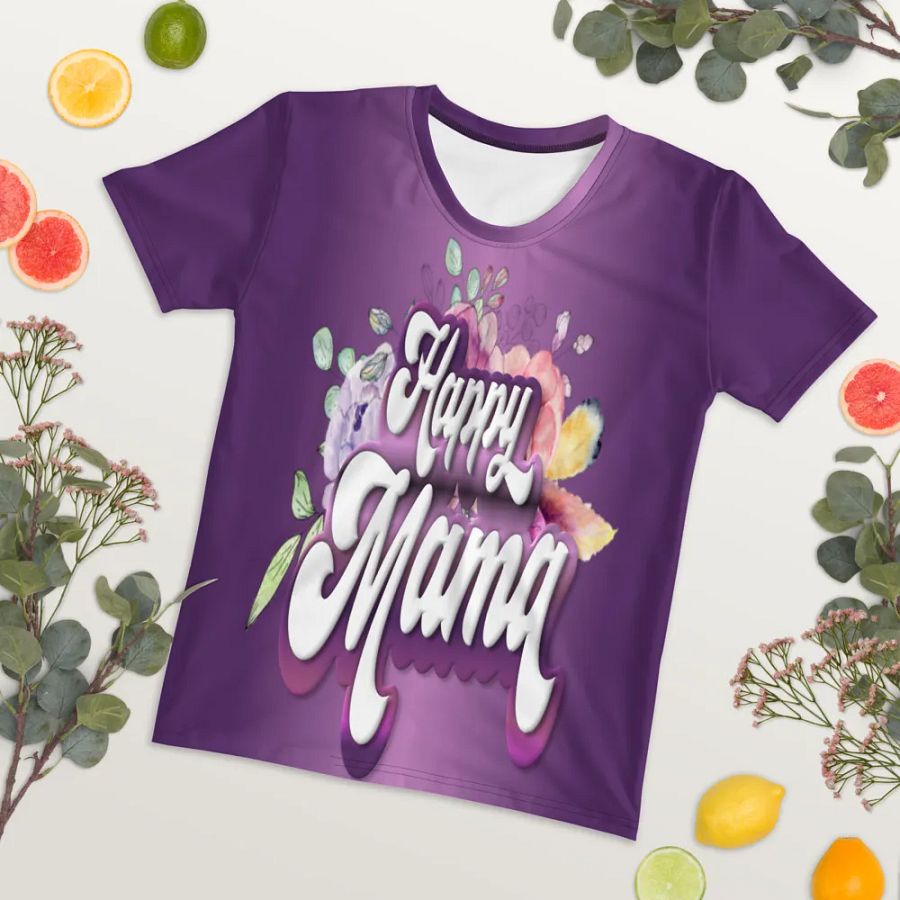 Happy Mama All Over Print T-shirt product image (7)