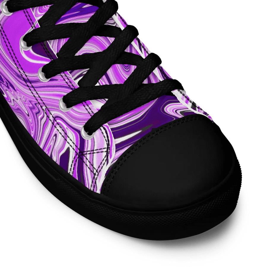 Women's High Top Canvas Shoes - Purple Digital Fluid Art product image (12)
