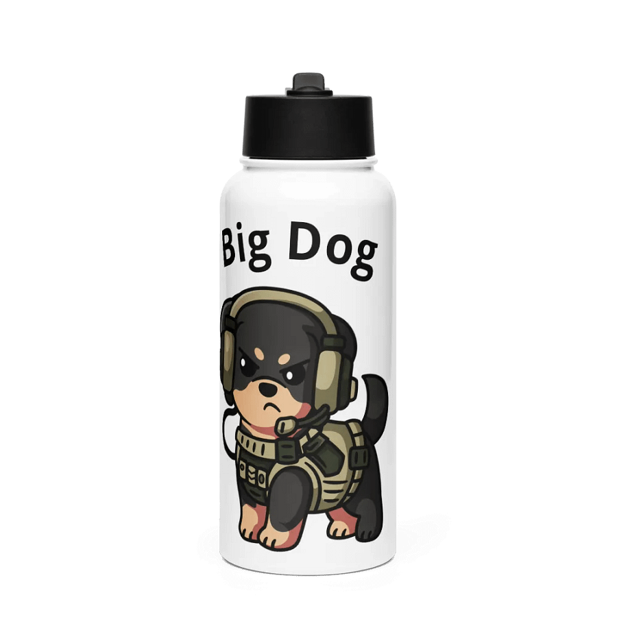 Big dog water bottle with straw lid product image (1)