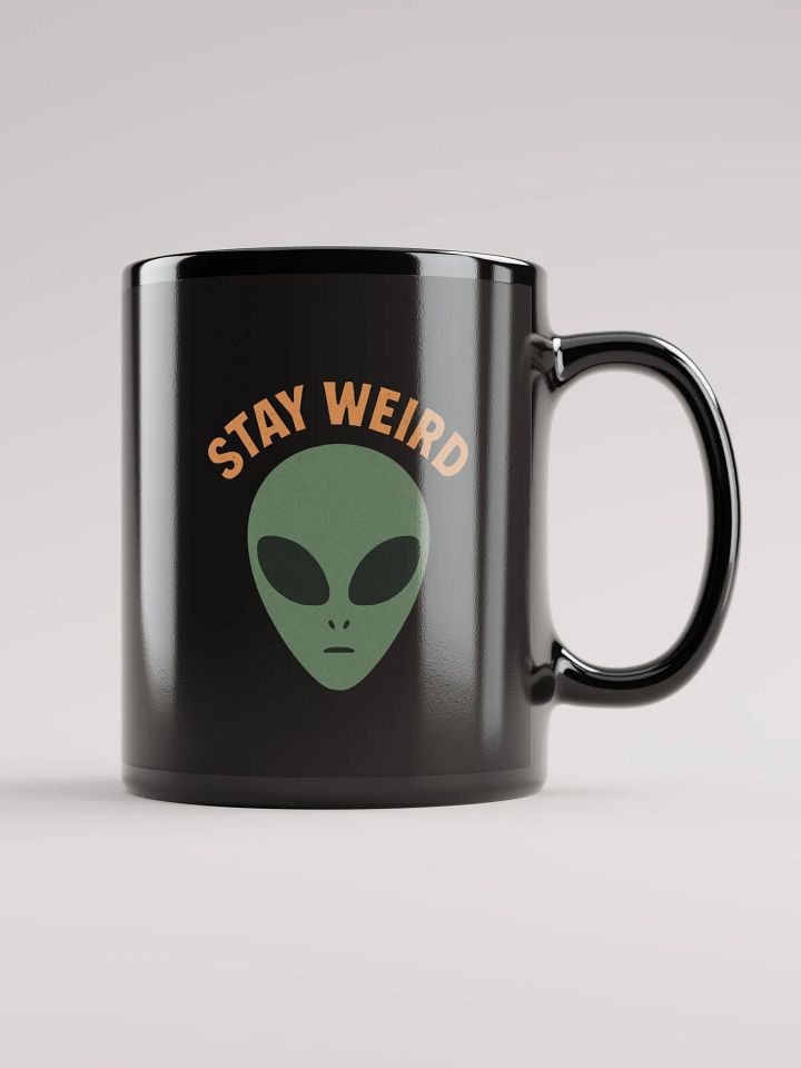 Stay Weird Black Glossy Mug product image (1)