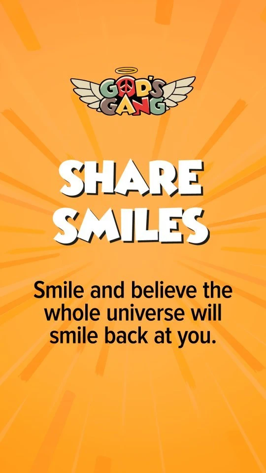 ✨️Today, we introduce one of God's Gang's 8 values: Share Smiles. This value encourages you to smile, believing that the whol...