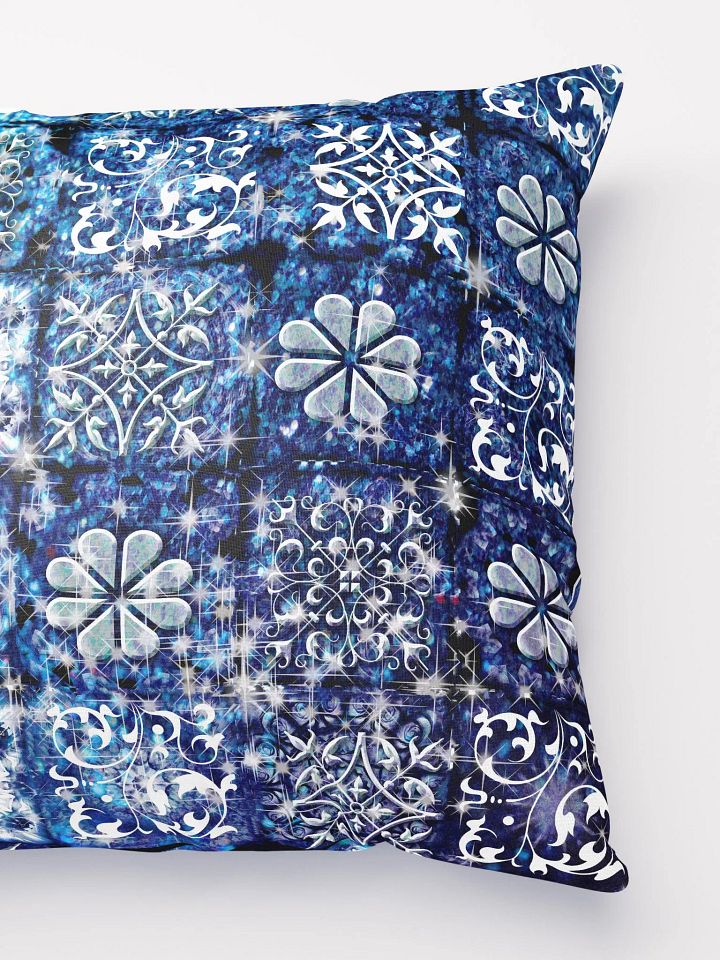 Blue Ice Crystals Motif Throw Pillow product image (3)
