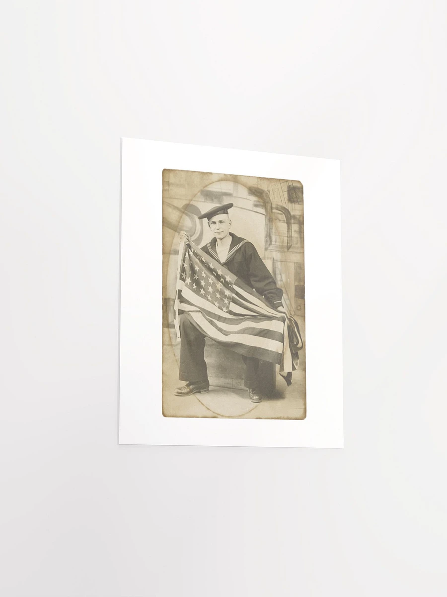 Sailor Holding American Flag By Unknown (c. 1910) - Print product image (11)