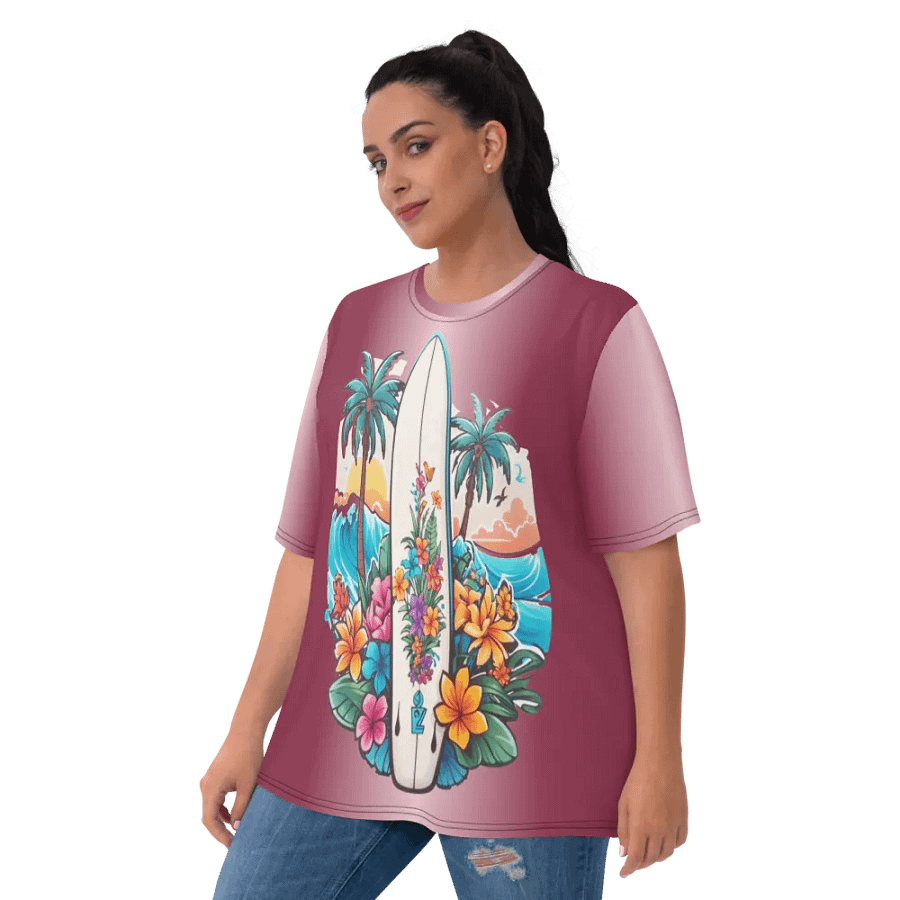 Tropical Surfboard All Over Print T-shirt product image (3)
