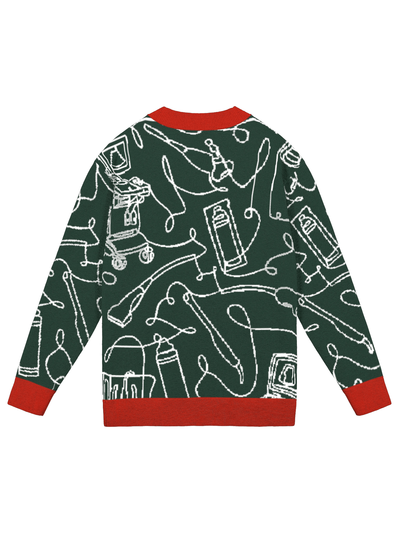service lines (sonography - holiday green cardigan) product image (9)