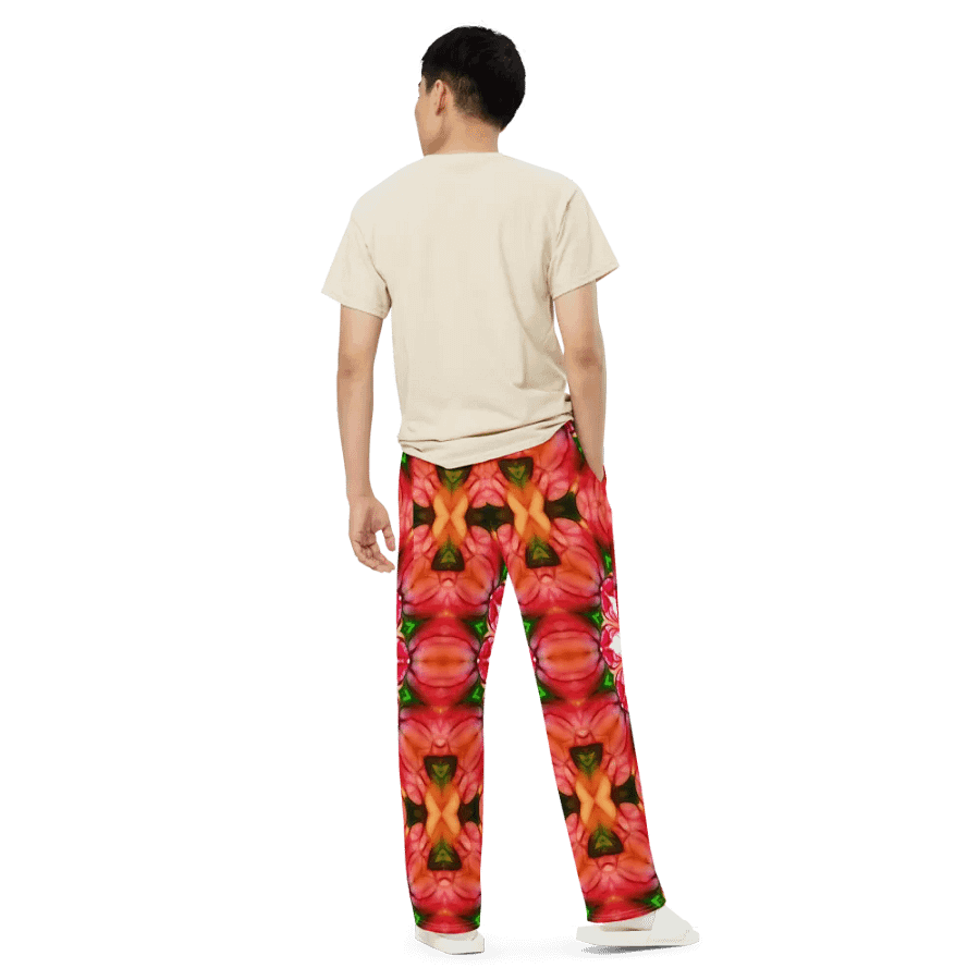 Peachy Flower Kaleidoscope Wideleg Pants product image (5)