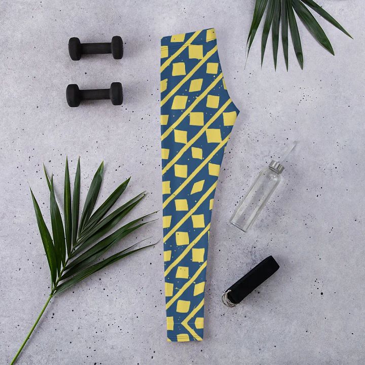 Dynamic Yellow Geometric Movement Leggings product image (2)