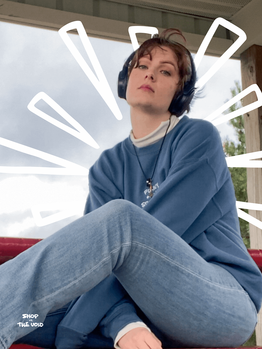 FUNNY *and* SENSITIVE (white design) embroidered crewneck product image (2)
