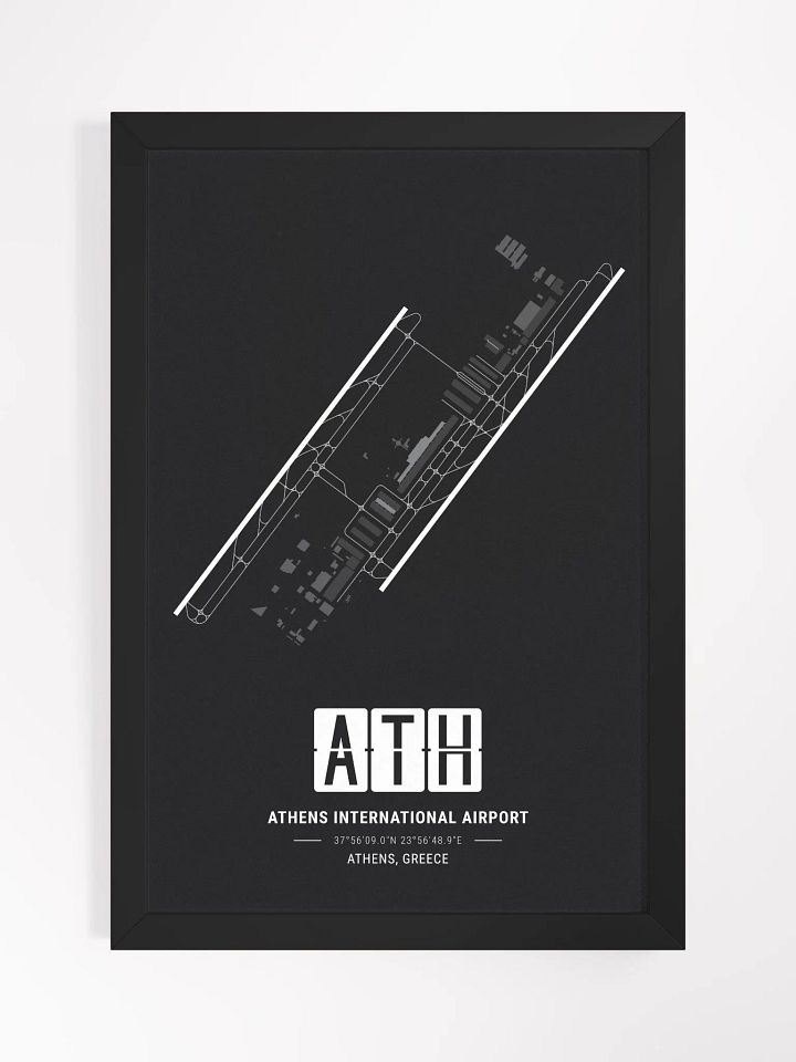 Framed Airport ATH Premium Map On Matt Paper product image (1)