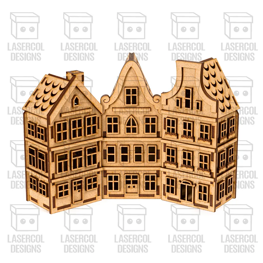 Christmas Houses Set 2 (5 Styles) - Laser Cut Files product image (3)