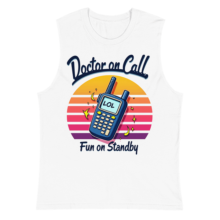 Retro Pager Fun , Doctor on Call Sunset Muscle Tank product image (2)