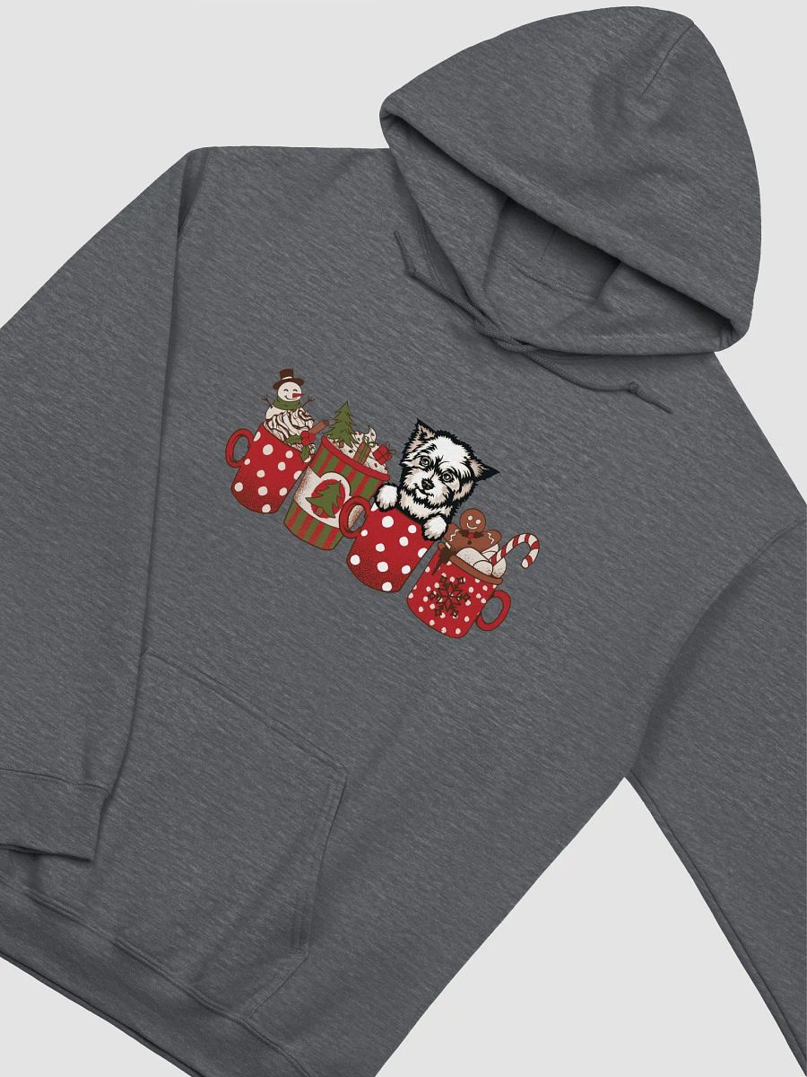Cute West Highland White Terrier in a Christmas Cup Hooded Sweatshirt | Funny Christmas Westie Pup in a Cup product image (5)