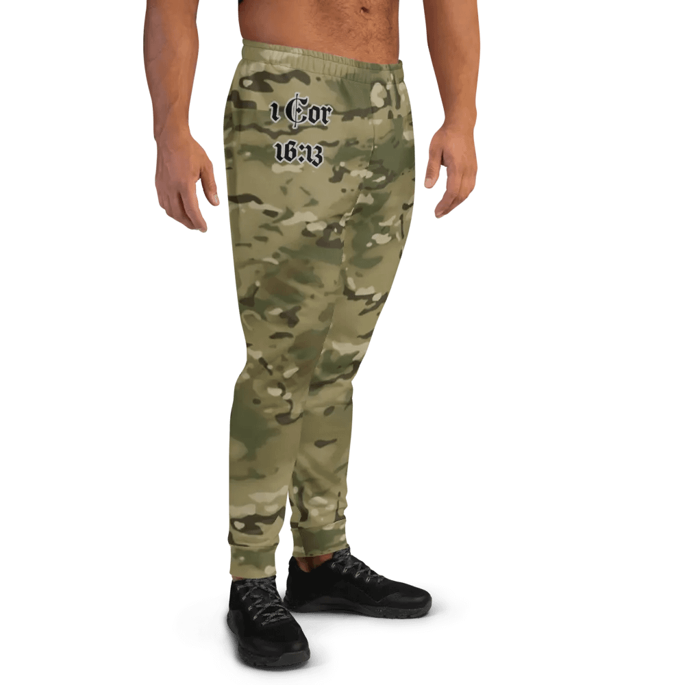 Faithful Camo: 1 Corinthians 16:13 Male Joggers - Multicam product image (8)