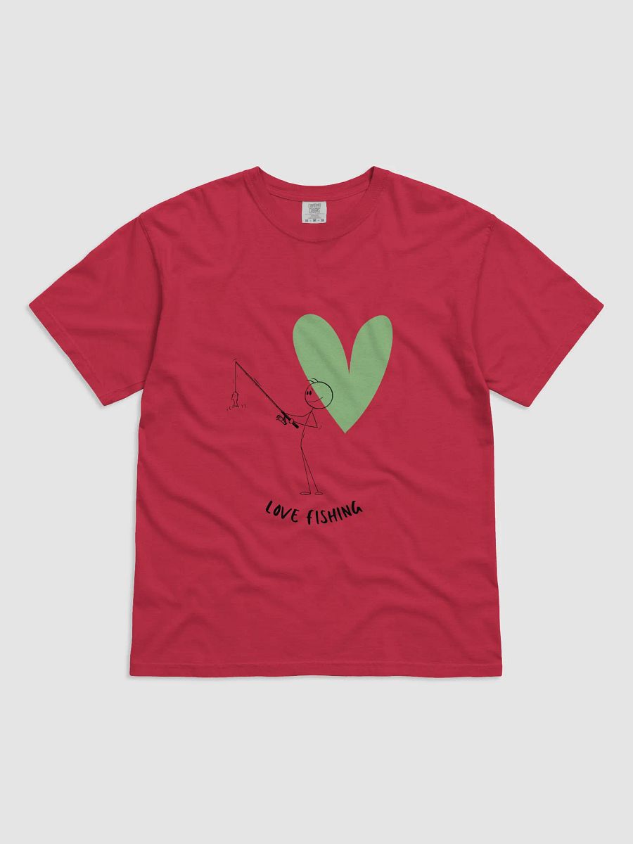 Love Fishing Heart Cartoon Heavyweight T-Shirt product image (5)
