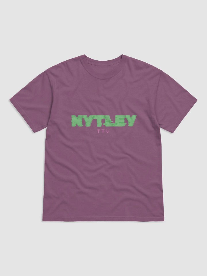 Glitchy Block Letters Cotton Mauve Tee product image (1)