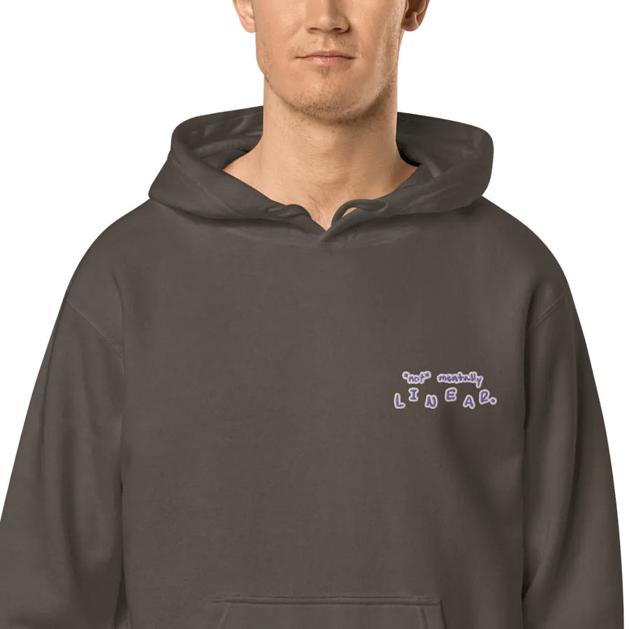 *not* mentally linear (L.C. purple bubble design) embroidered pigment hoodie product image (1)
