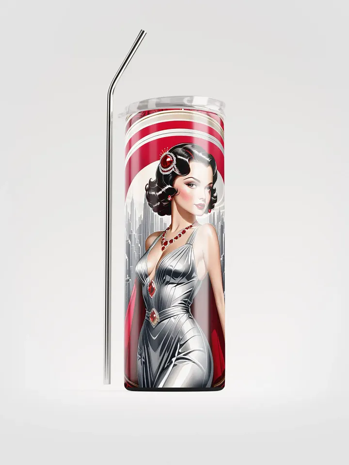 Art Deco Flapper Girl 20 oz Skinny Stainless Steel Tumbler - v5 product image (1)
