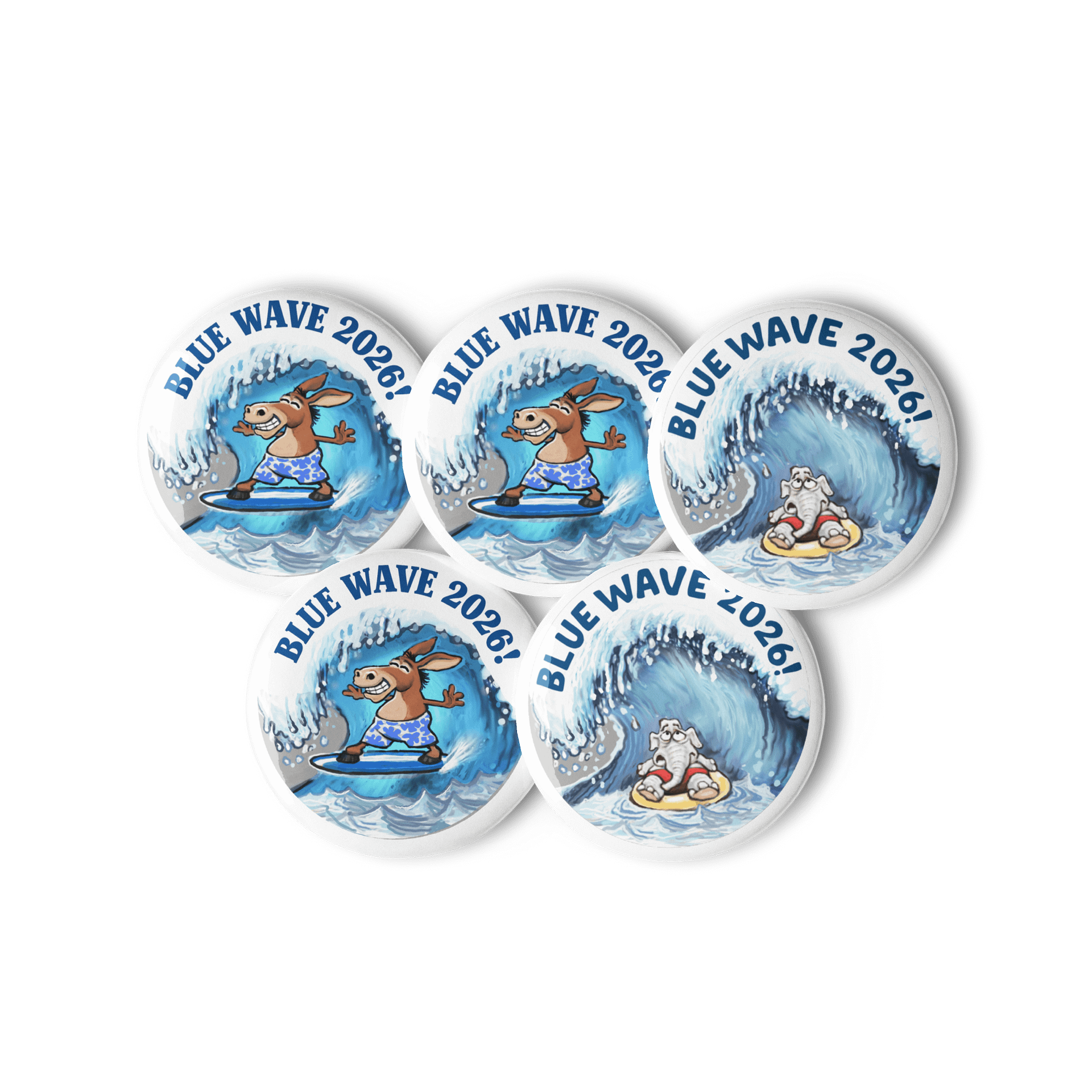 Blue Wave 2026 Pin Button Set product image (1)