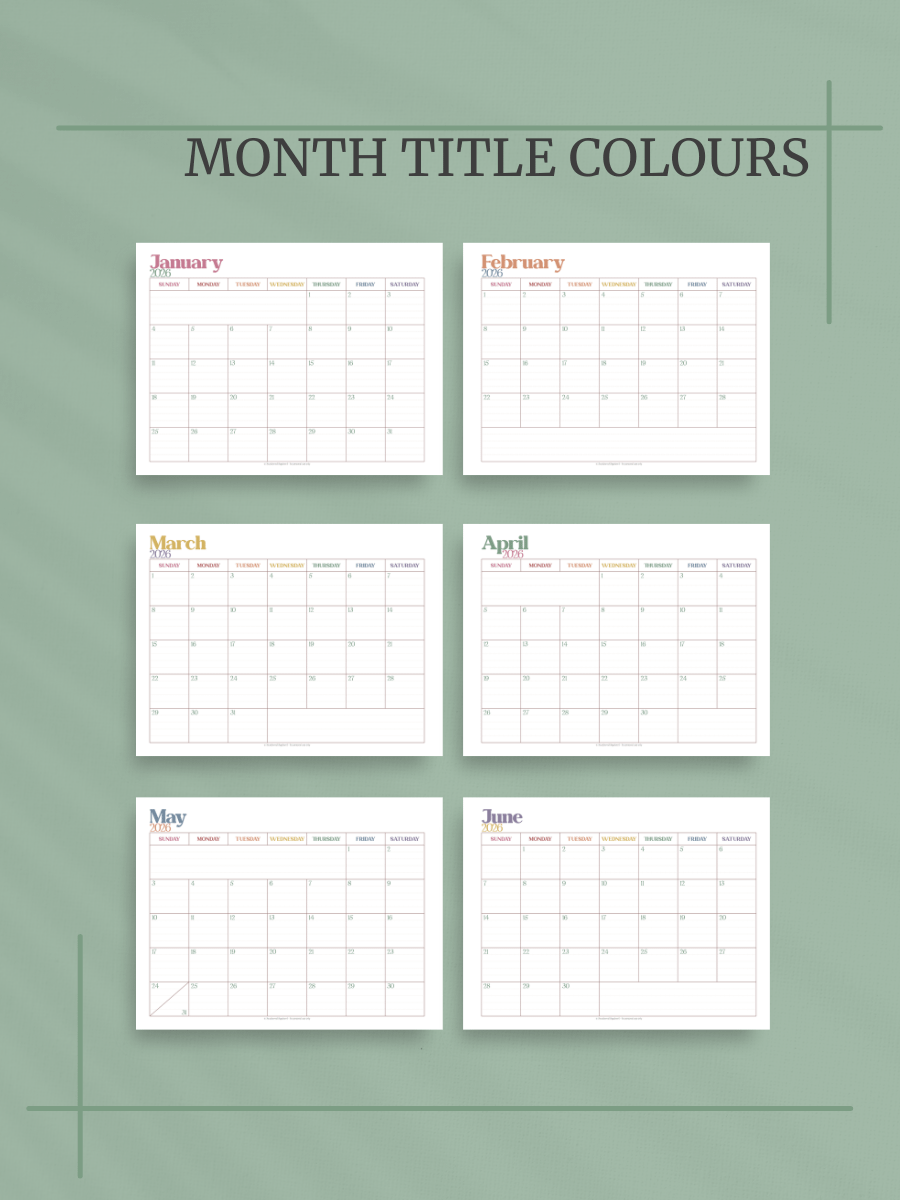 Summer Garden 2026 Calendar - 2 Pages per Month, Monday Start, Letter Size product image (3)