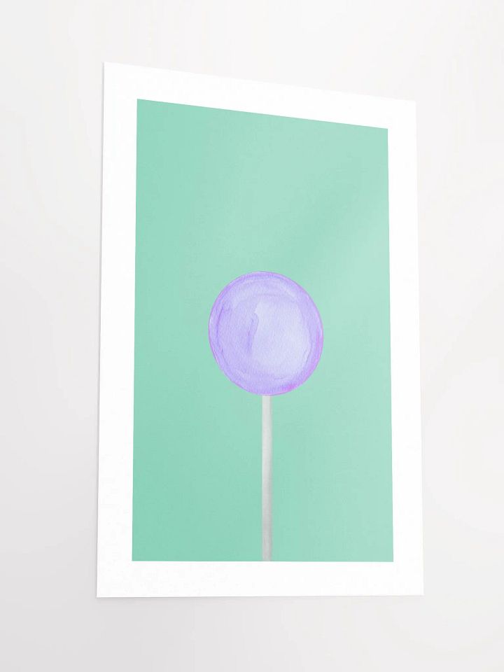 Minimalist Lavender Lollipop on Soft Mint Background Wall Art product image (5)